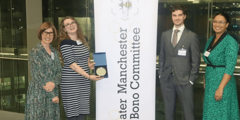 GMIAU staff celebrative at the Greater Manchester Pro Bono awards